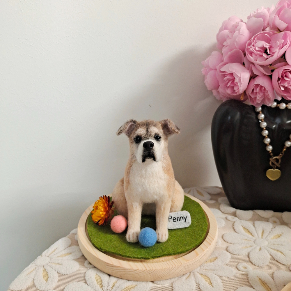 Custom Needle-Felted Pet Dog Replica | Handmade from Your Pet’s Photo