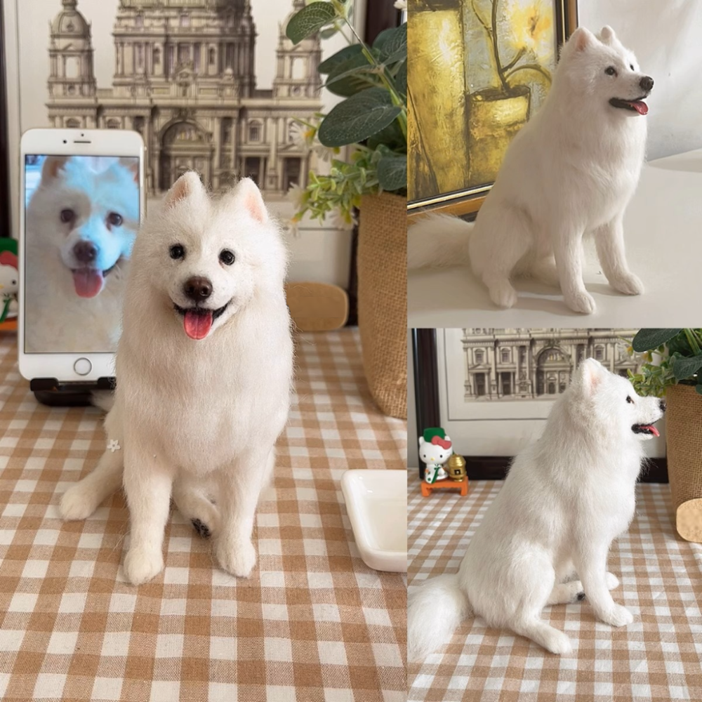 Custom Needle-Felted Pet Dog Replica | Handmade from Your Pet’s Photo