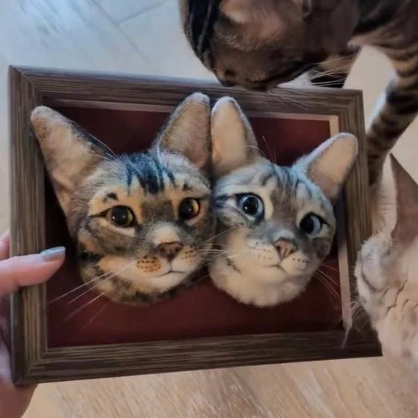 Custom Needle-Felted Pet Cat Replica | Handmade from Your Pet’s Photo